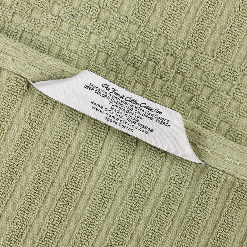 Superior Soho Ribbed Cotton 3-Piece Assorted Towel Set, Sage