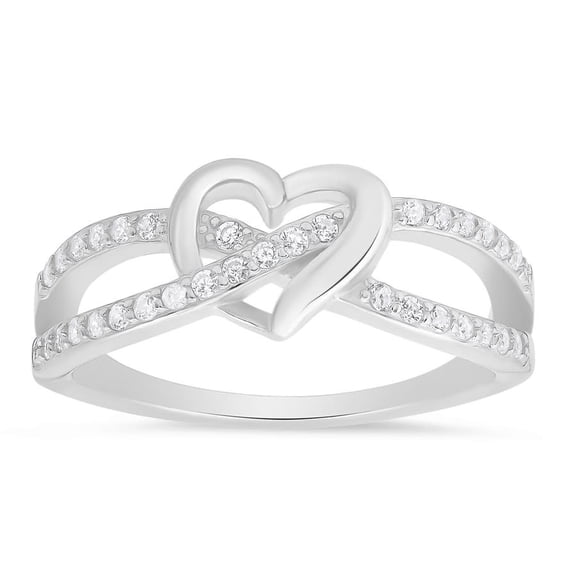 Kylie Harper Sterling Silver Heart CZ Ring