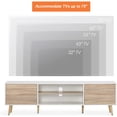thumbnail image 6 of WAMPAT LED Mid-Century Modern TV Stand for TVs up to 75 inch Flat Screen Wood TV Console with Storage, Entertainment Center in White and Oak for Living Room and Bedroom, 71 inch,Yellow Light, 6 of 7