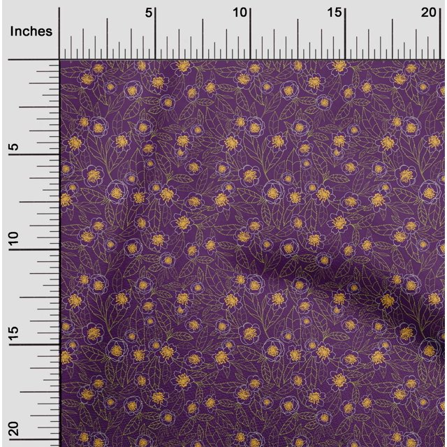 oneOone Tissu Polyester Lycra Vin Feuilles & Fleurs Matériel de Robe Tissu Imprimé Tissu au Mètre 56 Pouces de Large