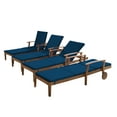 thumbnail image 6 of Mavis Outdoor Chaise Lounge With Cushion, Set of 4, Teak Finish, Blue, 6 of 6