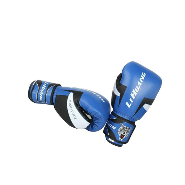 Gants d'Entraînement de Boxe Hommes Femmes Gants de Frappe de GYM 6oz Bleu