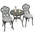 thumbnail image 6 of Nuu Garden 3 Pieces Patio Bistro Set, Outdoor Bistro Set with 2 Chairs And Cushion, Round Table with Umbrella Hole, All-Weather Outdoor Patio Bistro Set for Garden, Lawn, Poolside, Porch, Black, 6 of 9