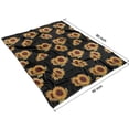 thumbnail image 4 of Black Yellow Green Leaf Sunflower Pattern Blanket,Comfortable Soft Flannel Throw Blanket,All Season,Warm Lightweight Blankets for Sofa Bed Couch Living Room Chair,60"x80", 4 of 4