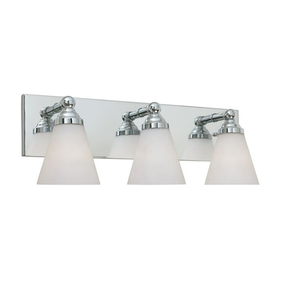 Chrome Contemporary Three Light 300W Bathroom Wall Fixture Hudson Collection