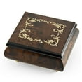 thumbnail image 1 of Classic Walnut Stain Arabesque Wood Inlay Music Box - Four Seasons, Spring (Vivaldi), 1 of 2