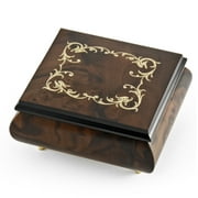 Classic Walnut Stain Arabesque Wood Inlay Music Box - Under the Sea (The Little Mermaid) - SWISS