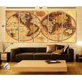 thumbnail image 2 of Original by BoxColors Xlarge 30"x 70" 5 Panels 30x14 Ea Art Canvas Print Original World Map Old Vintage Rustic Wall Decor Home Office Interior (Included Framed 1.5" Depth), 2 of 6
