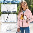 thumbnail image 6 of Chririnla Cherry Blossom Capyabra Cat Lightweight Zip Up Hoodie for Girls Long Sleeve with Pockets Comfy Casual Outerwear Teens Size 14-16, 6 of 7