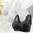 thumbnail image 2 of iHPH7 3 Pack Bras for Women Front Closure Senior Comfort Bras Wireless Bras Front Button Snap Front Bra No Underwire Supportive Convenient Bralettes Everyday Sleep Bras Gray XXL, 2 of 7