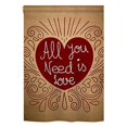 thumbnail image 2 of Breeze Decor 51052 Valentines All You Need Is Love Burlap 2-Sided Impression Garden Flag - 13 x 18.5 in., 2 of 2