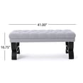 thumbnail image 3 of Reddington Light Grey Fabric Ottoman Bench, 3 of 9