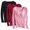 Pink, variant on 3PC Night Clothes for Women Women's Pajama Tops Pajamas Women's Color Household Clothes with Chest Pads T-Shirt Long Sleeved Pajama Comfortable Base for External Wear Round Neck