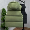 thumbnail image 4 of USNSM Mens Winter Puffer Vest Vintage Casual Hooded Sleeveless Waistcoat Quilted Jacket Pockets Zip Up Padded Coats Outerwear Green XXXL, 4 of 7