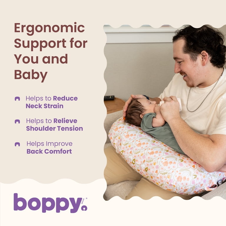 Boppy Nursing Pillow, Peach Floral Trellis photo 3