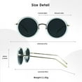 thumbnail image 2 of LifeArt 2 Pack Vintage Round Sunglasses for Men and Women UV400 Protection Outdoor Shades with Black Gold+Clear Gold +2.50 Magnification Frame, 2 of 5