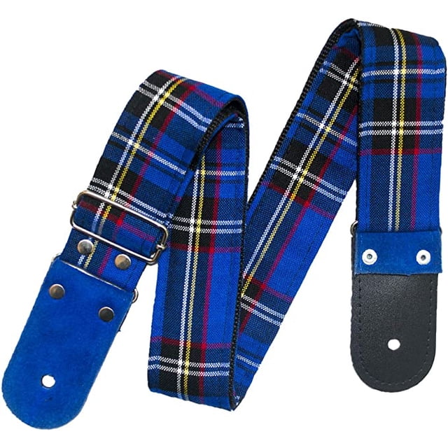 Correa para guitarra, Strap guitarra acústica, bajo eléctrico, guitarra eléctrica Kidam Escoces azul rey