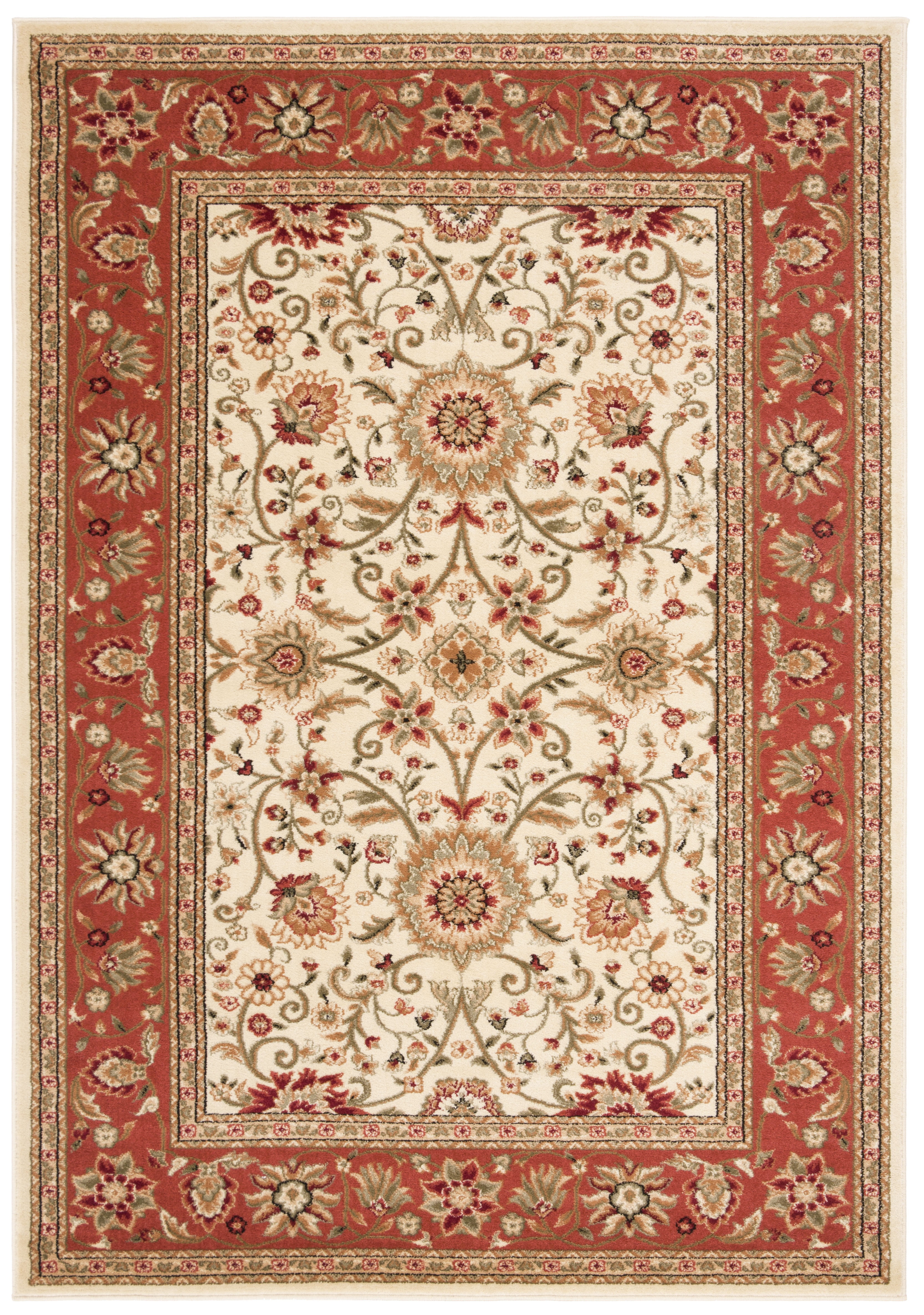 Safavieh Lyndhurst Victoria Floral Area Rug, Ivory/Rust, 6' x 8'