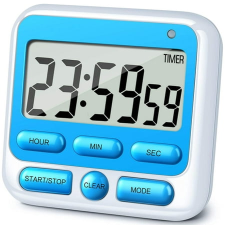 

Skycarper Digital Kitchen Timer Large Digits Loud Alarm Magnetic Holder ON/OFF Switch for Cooking Game Exercise Office Blue