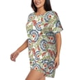 thumbnail image 3 of Womens Pajama Sets With Pocket, Paisley Floral 5 Lounge Sets Short Sleeve Sleepwear PJ Sets for Women, 3 of 6
