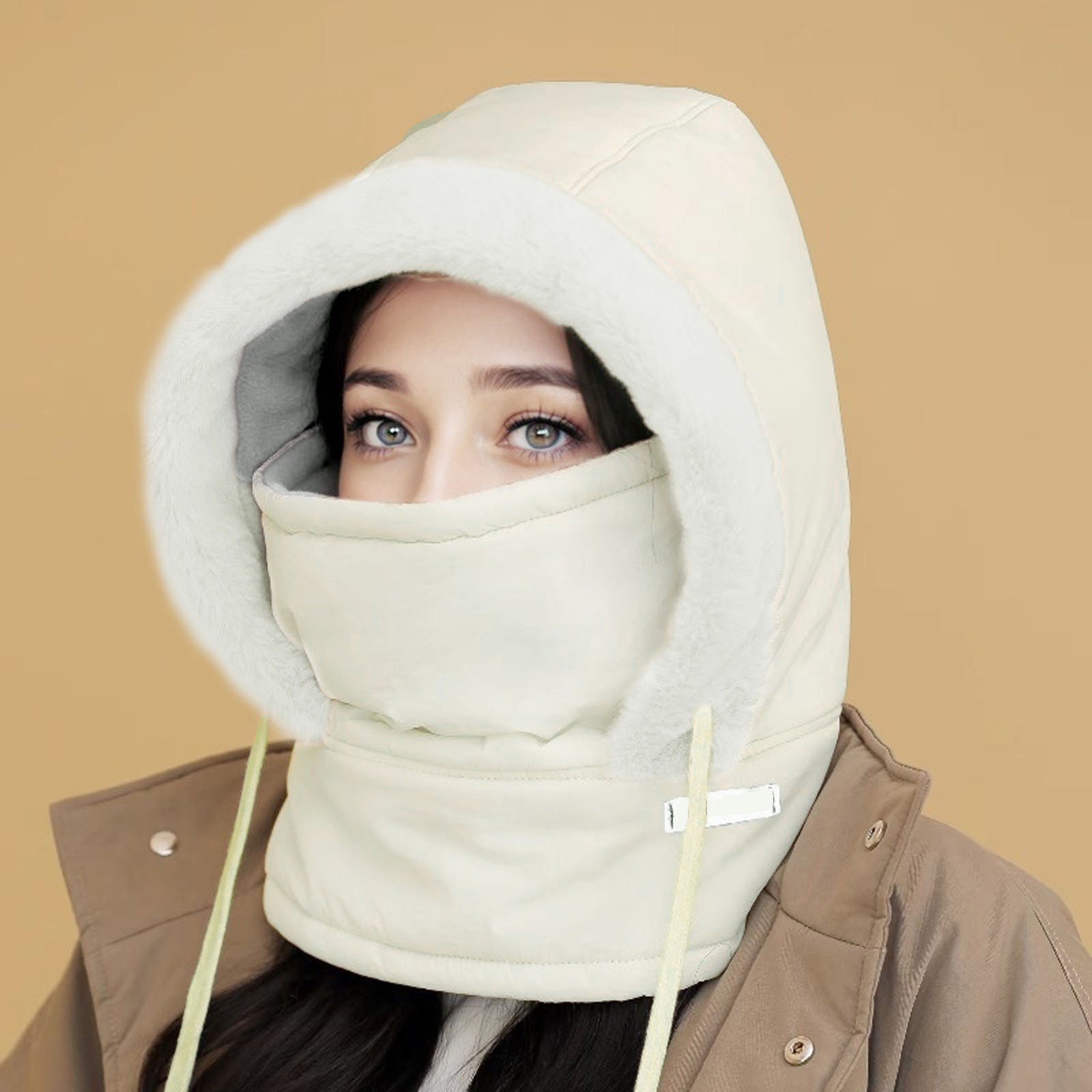 Bonnet D'hiver Doublé Polaire Avec Masque Intégré - Homme/Femme - Coupe-vent, Chaud, Pour Ski Et Grand Froid