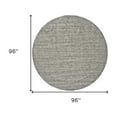 thumbnail image 3 of 8' Gray And Ivory Round Wool Hand Woven Stain Resistant Area Rug, 3 of 5