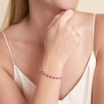 thumbnail image 2 of Forever Facets Sterling Silver Created Ruby and Diamond Accent Tennis Bracelet, Adult Female, 2 of 4
