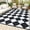 Black & White, variant on Twister.CK Outdoor Rug 8'x10' Waterproof Patio Rug, Reversible Lightweight Plastic Carpet for Deck Balcony Porch Decor, Gray and White