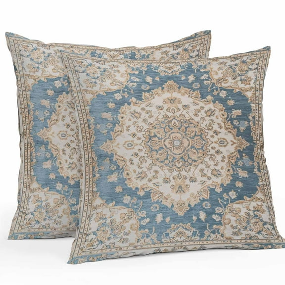 Waterproof Throw Pillow Covers Set of 2, 26x26 Inch Boho Southwest Decorative Pillowcases Outdoor Pillow Slip Cushion Covers Set for Couch Tent Farmhouse Aztec Tribe Ethnic Motifs