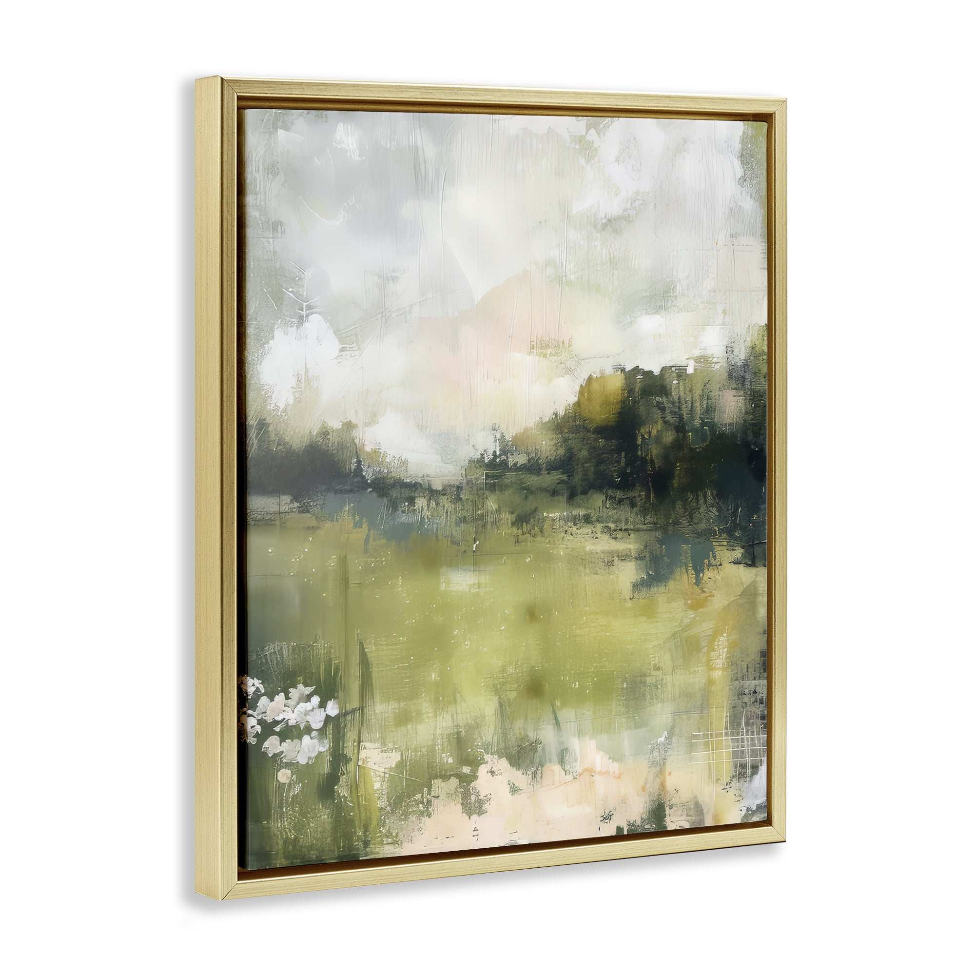 Stupell Industries Scenic Faded Atmosphere Landscape & Nature Painting Gold Floater Framed Canvas Art Print Wall Art, 25 x 31