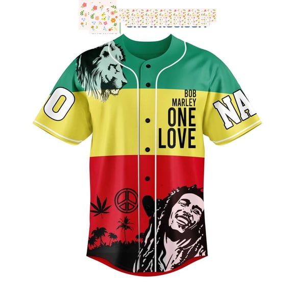 Bob Marley One Love Changed The World Personalized Baseball Jersey