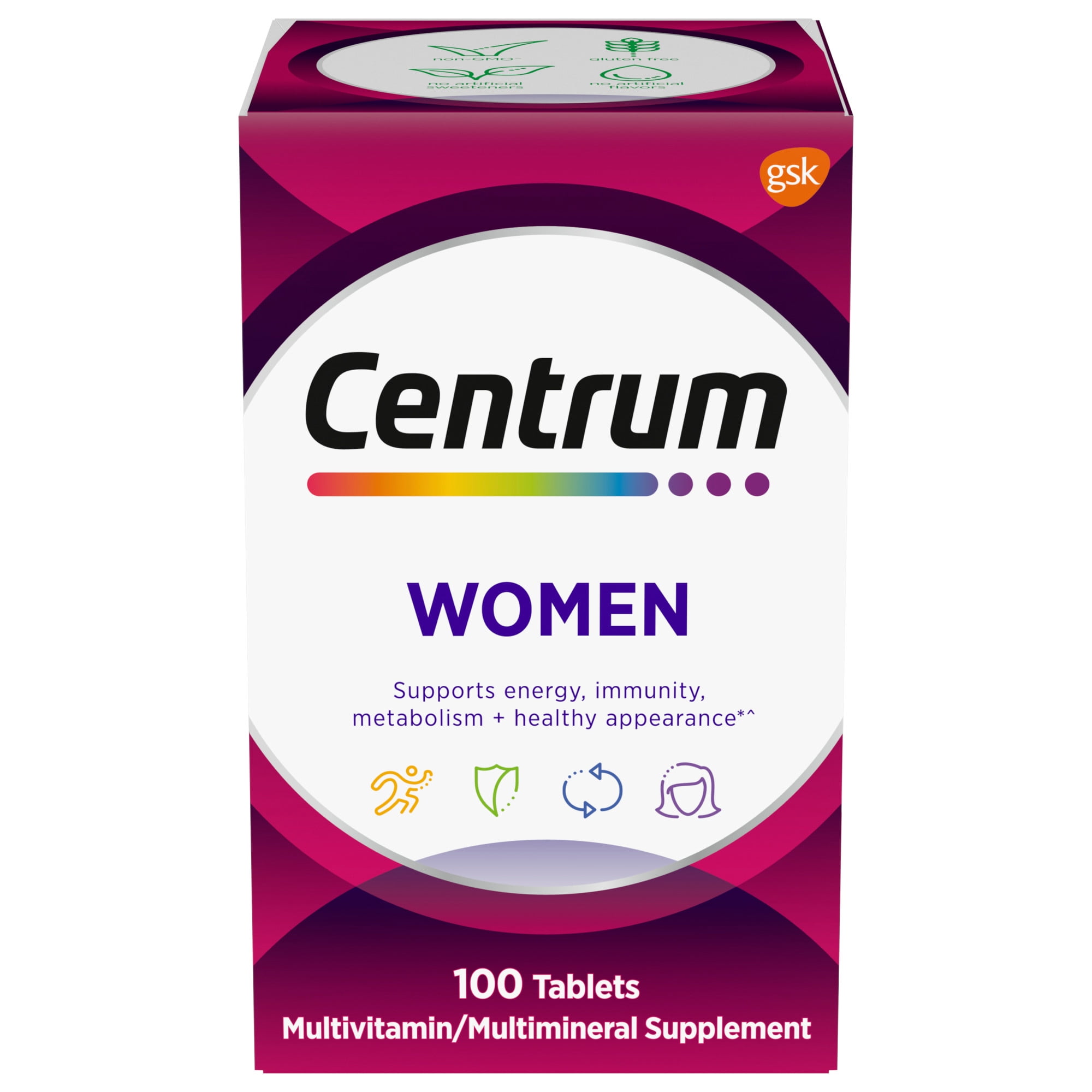 (2 pack) Centrum Women Multivitamin With Vitamins A, B, C, D3 & E With Iron, 100 Count
