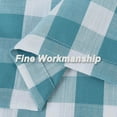 thumbnail image 5 of Teal White Buffalo Plaid Valance Linen Sheer Cafe Curtain Buffalo Check Plaid Rod Pocket Rustic Farmhouse Kitchen Window Treatment for Living Room Bedroom,1 Panel, 55''''x15'''', Teal and White, 5 of 6