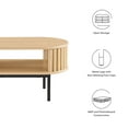 thumbnail image 6 of Modway Fortitude Oval Wood Coffee Table with Open Storage in Oak, 6 of 9