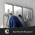 thumbnail image 3 of Bxaolu Adhesive Hooks for Hanging, Heavy Duty Hooks Stick on Towel Hanger Wall Holder Waterproof Stainless Steel Sticky Hooks for Hanging Bathroom Kitchen Home-4 Packs, Silver, 3 of 8