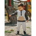 thumbnail image 6 of Loicainy Toddler Baby Boy Girl High Neck Clothing Set 6 12 18 24 Months 2T 3T 4T Contrast Color Long Sleeve Pullover Tops with Pants 2Pcs Outfit, 6 of 9