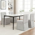 thumbnail image 5 of S-HOME Modern Linen Dining Chairs Featuring Padded Seat and Backrest, Set of 2,  Upholstered Chairs for Living Room, Gray, 5 of 15
