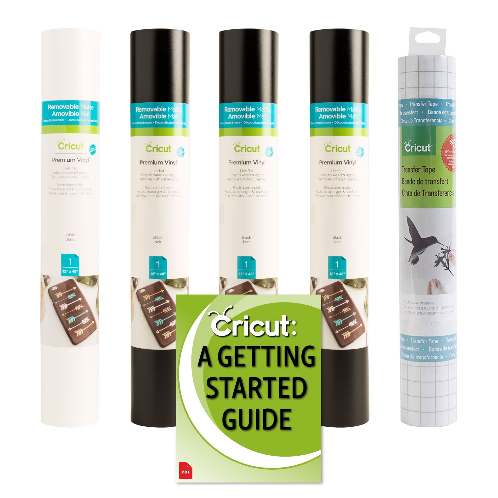 Cricut Premium Removable Vinyl Rolls - Black and White - 12x48in ...