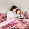 thumbnail image 5 of Castle Fairy Pink Ribbon Bow Twin Comforter Sets,Vintage Cheetah Print Bedding Set, 5 of 8