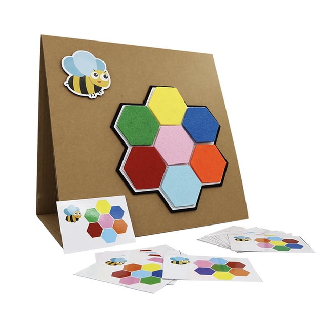 Ayudas de enseñanza de material Montessori, juguetes de fieltro para rompecabezas de educación temprana en , de cerrojo con forma de A Hugo Forma de color JIGSAW