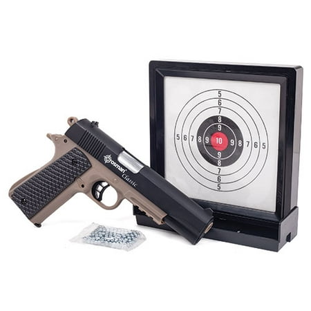 Crosman 1911 Spring Powered Pistol Kit with Sticky Target and (Best Spring Powered Bb Pistol)