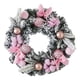 thumbnail image 3 of Guirnalda navideña para puerta, accesorios, manualidades, centros de mesa con lazo rosa 30 cm de diámetro, 3 of 9