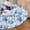Blue/White, variant on Round Tablecloth Fitted Elastic Edge Patio Table Covers Wrinkle Resistant Polyester Table Cloth for Picnic Camping Indoor and Outdoor，Black Background 3D Flower 36"-44"
