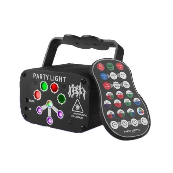 RGB Mini DJ Disco Light Projector USB Rechargeable LED UV Sound Strobe Stage Effect Wedding Xmas Holiday Party Lamp