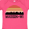 thumbnail image 4 of Inktastic Madison Wisconsin Skyline Retro Sunset Boys or Girls Baby Bodysuit, 4 of 5