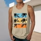 thumbnail image 1 of Camiseta sin mangas de cuello redondo para hombre, estampada, informal, deportiva, elástica, de moda, de poliéster., 1 of 5