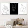 thumbnail image 2 of Minimalist Black and White Canvas Wall Art Love Painting for Couples Bedroom Line Drawing Art Poster Prints Framed Artwork Pictures Bathroom Living Room Wall Decor Ready to Hang, 2 of 6