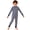 Navy Blue, variant on SiiRoh Boys Girls Special Needs Adaptive Clothing Autism Sensory Romper Anti-strip Zip Back Stripes Long Leg Jumpsuit Black 6