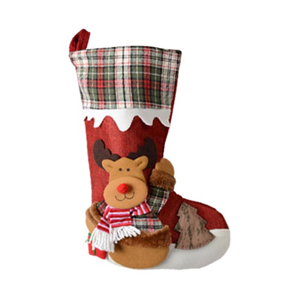 Medias de Navidad mayimx, Decoración colgante, calcetines portátiles, chimenea, 3D, Alce navideño