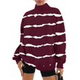thumbnail image 6 of Hearthz Striped Women Sweatshirt Mock Neck Thermal Contrast Collar Oversized Long Sleeve Pullover Tops Streetwear Y2k Fall Winter Pullover Sweaters for Women, 6 of 7
